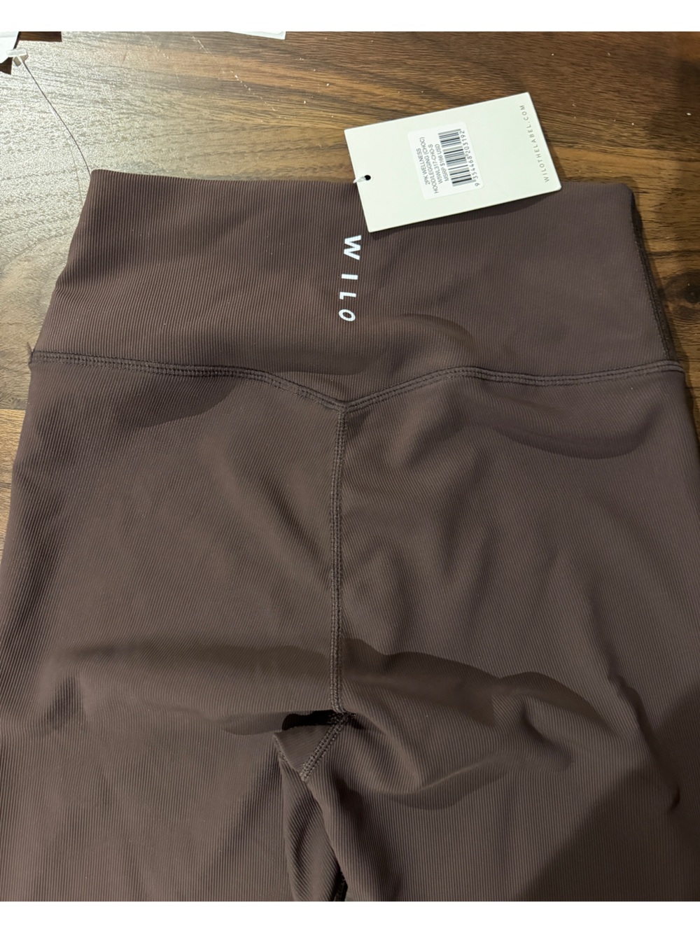 NWT WILO THE LABEL CHOCOLATE BROWN RIBBED LEGGINGS S - Picture 1 of 2